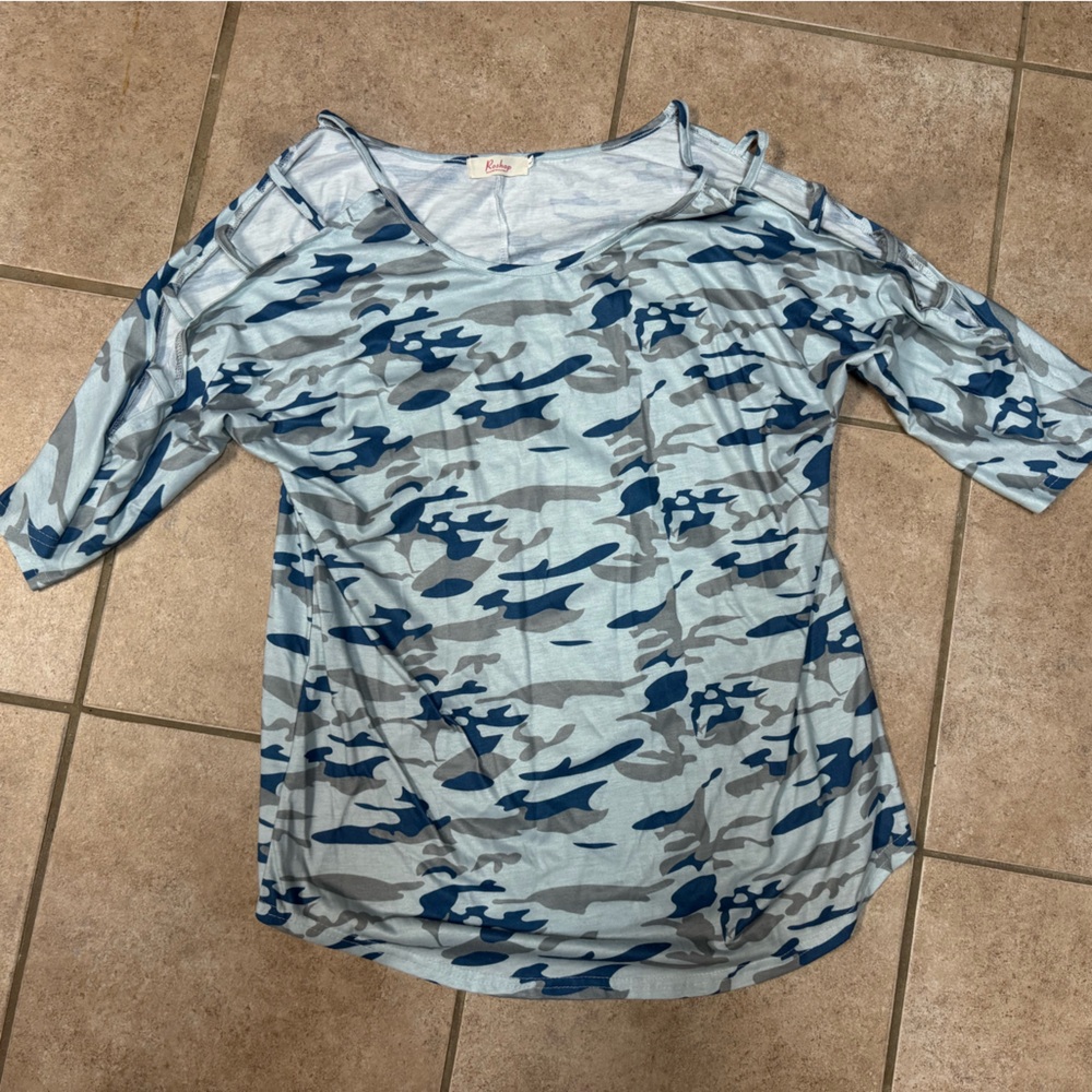 Blue Camo Women's Top